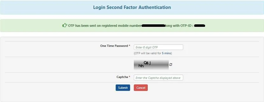 UAN: Verify the OTP sent to your registered mobile numbe