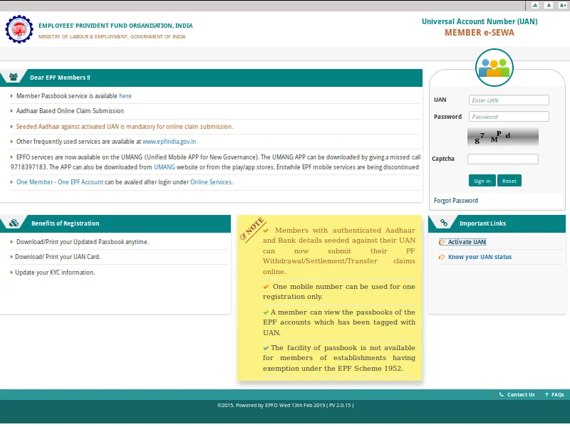 How to Reset UAN Password Online:  EPFO Member Portal