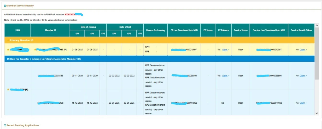 Member Service History Has Been Redesigned