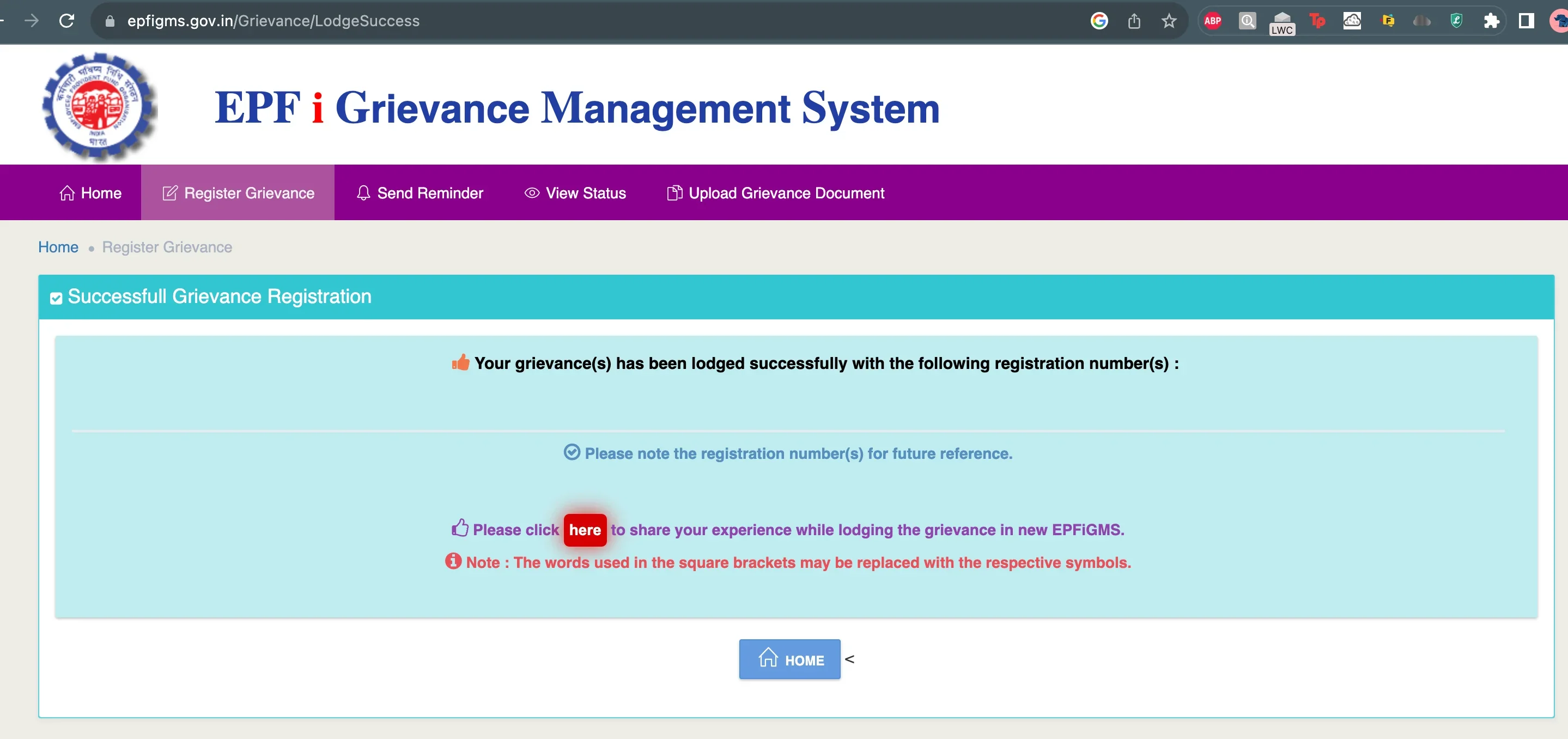 Raise Grievance for epf cliam pending on employer