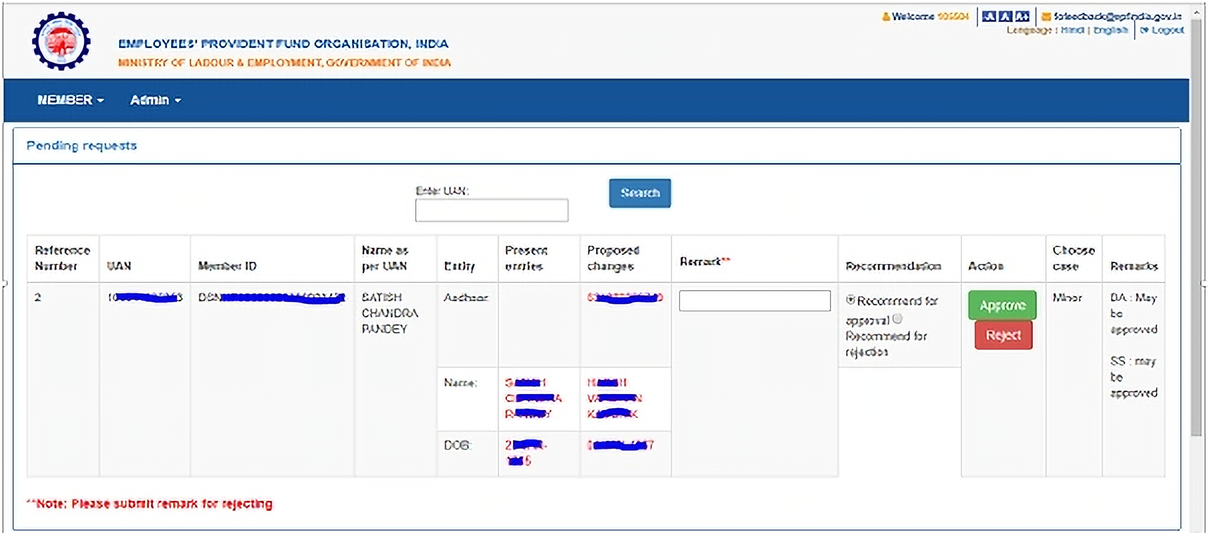 Name and DOB mismatch
