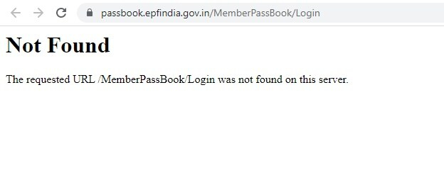 EPF passbook portal error