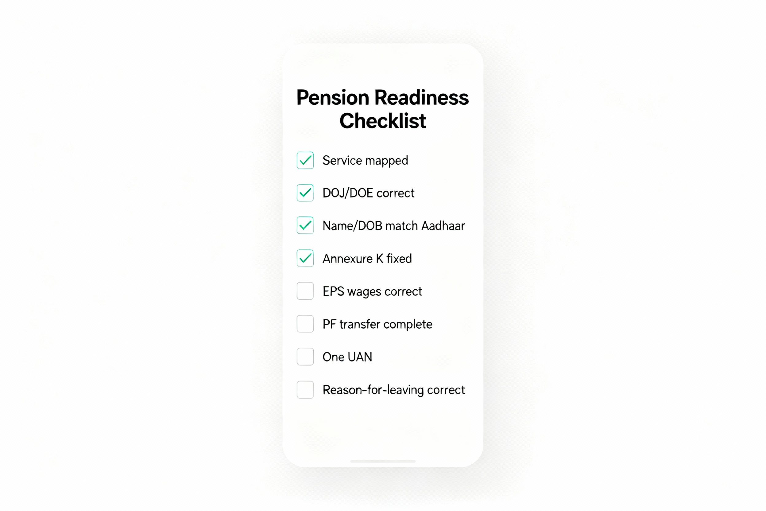 Checklist for confirming EPS pension data before filing Form 10D