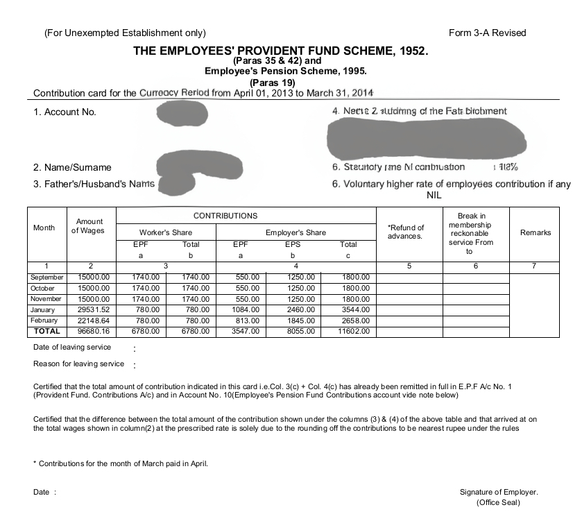 Form 3A for EPF claim - EPS rejection