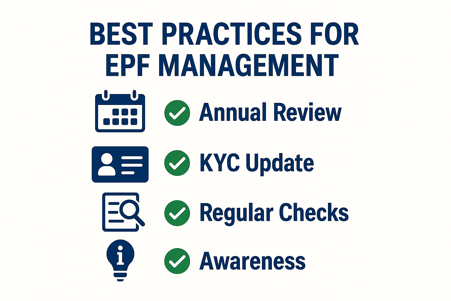 EPF best practices: account audit, KYC update, regular checks