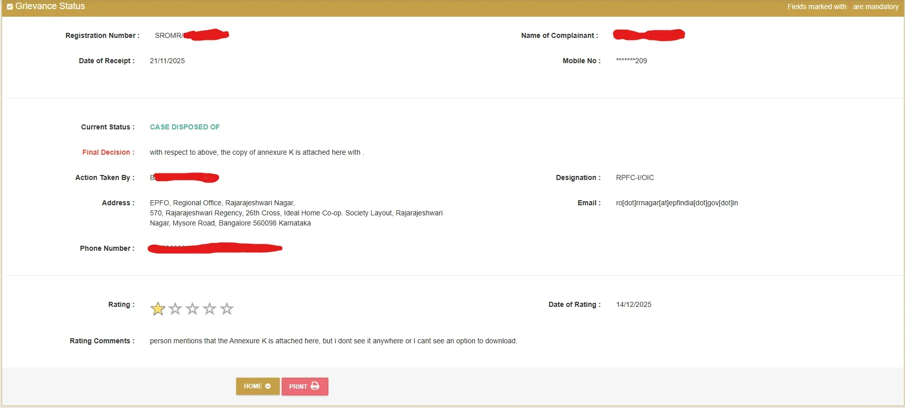 What To Do Based On Your PF Grievance Status