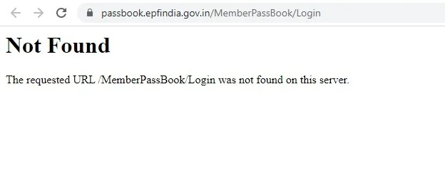 EPF passbook portal error