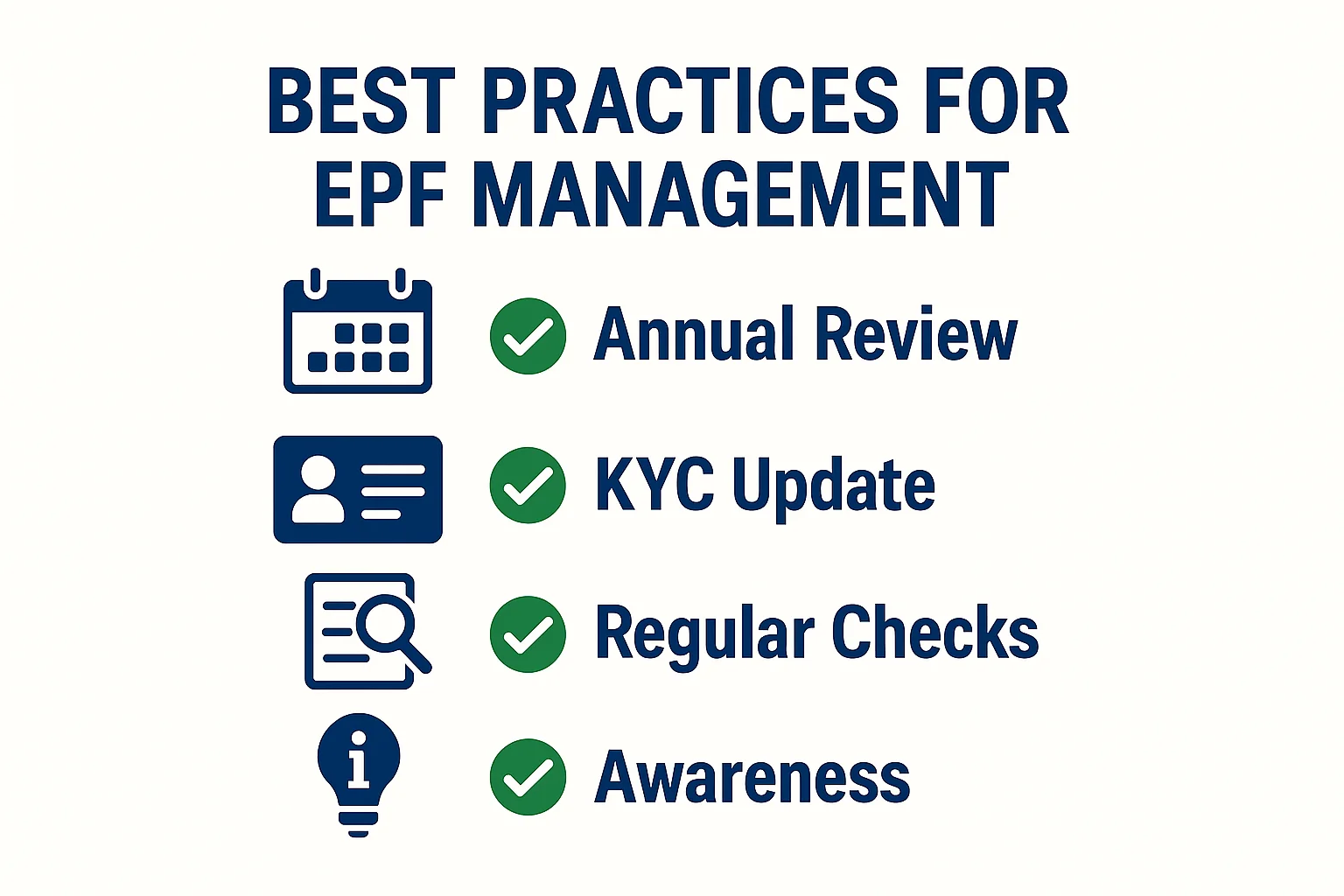 EPF best practices: account audit, KYC update, regular checks